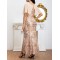 Apricot Cape Sequin A-line Prom Dress MCW1096