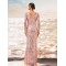 Backless Deep V Neck Long Sleeve Sequin Prom Dress XJ1329
